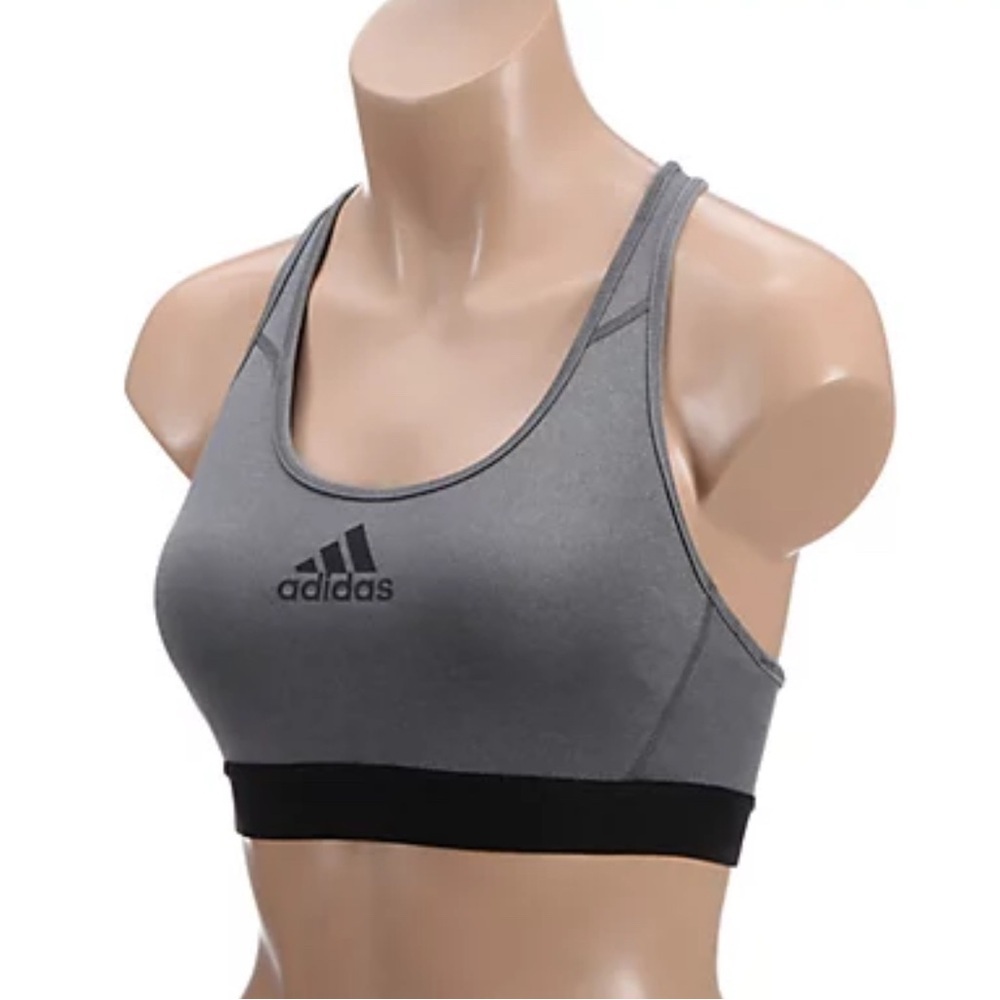 NWT Adidas Gray and Black Sports Bra Compression Fit